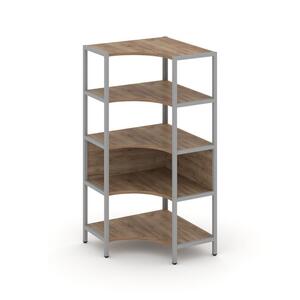 Односекционный угловой стеллаж четырехярусный