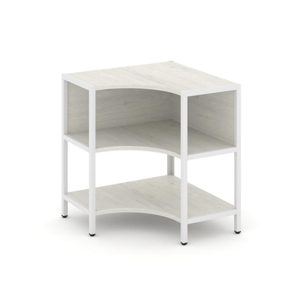 Односекционный угловой стеллаж двухярусный