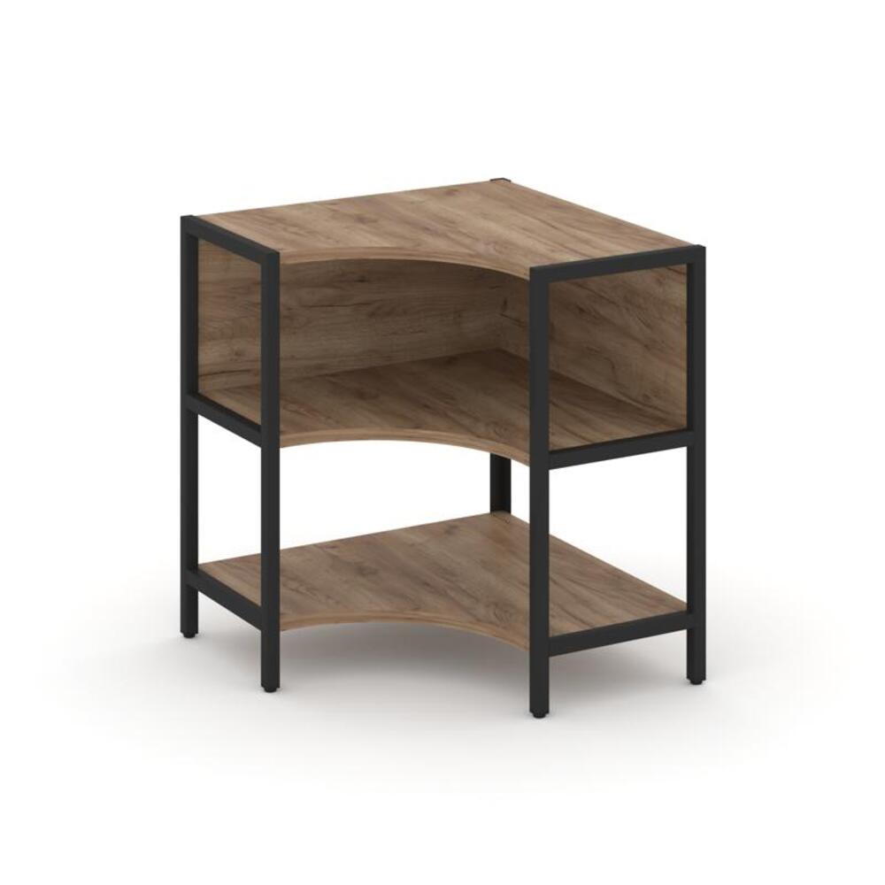 Односекционный угловой стеллаж двухярусный