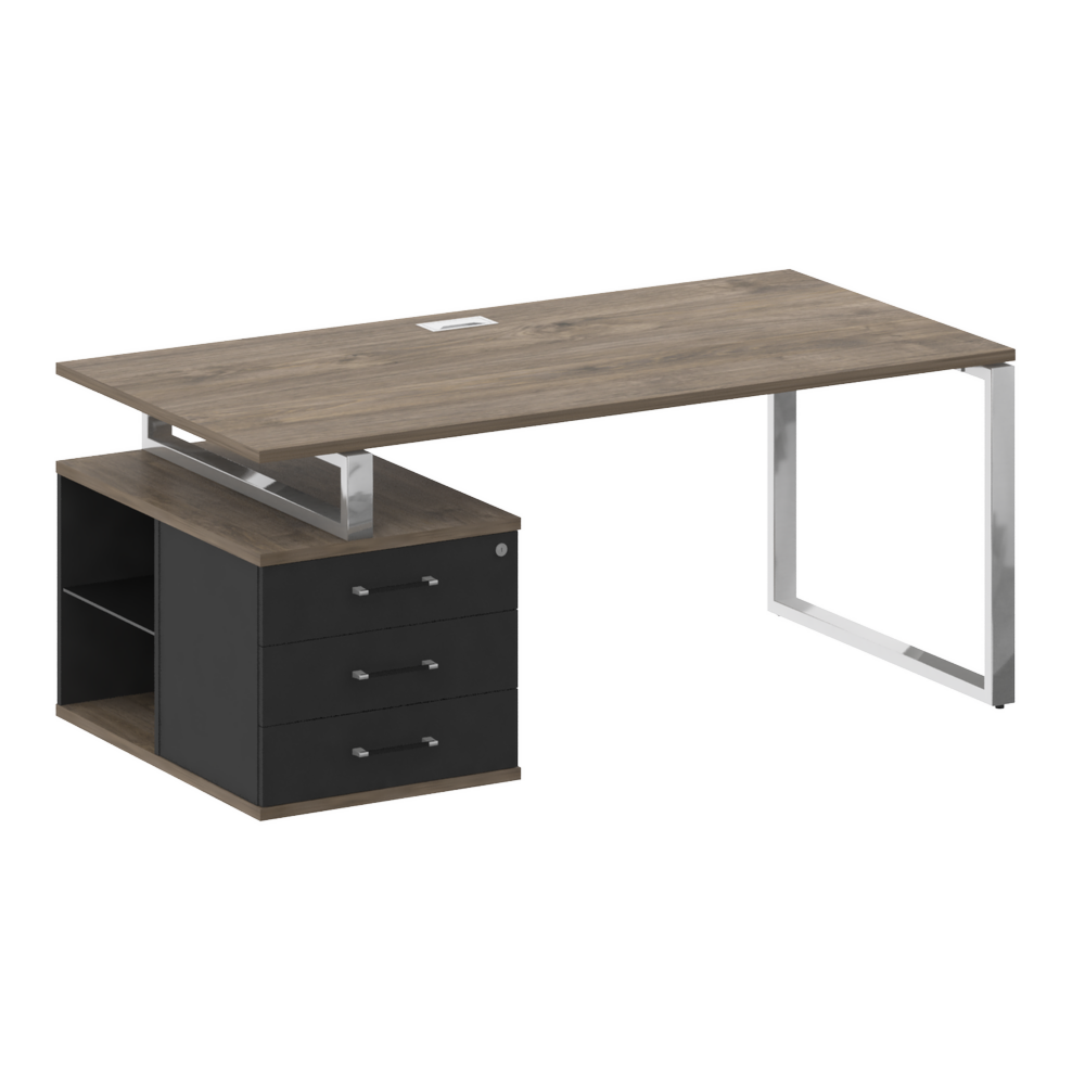 Стол руководителя с опорной тумбой, левый