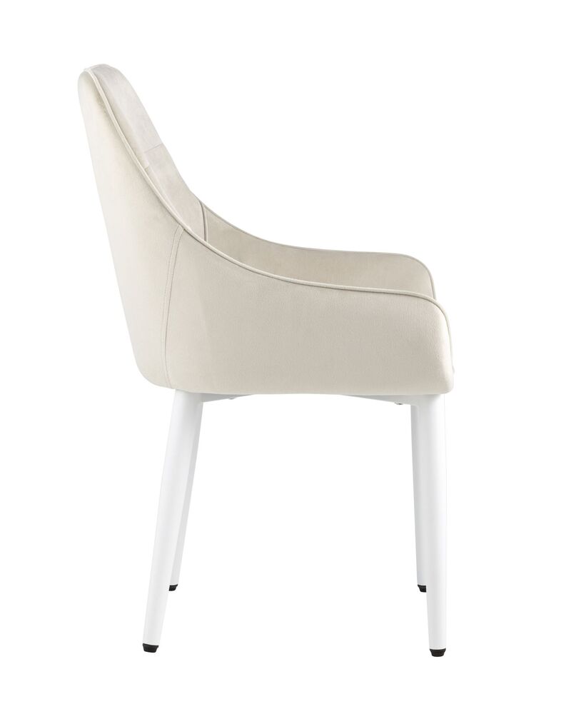 Стул Диана велюр кремовый ножки белые 4 шт