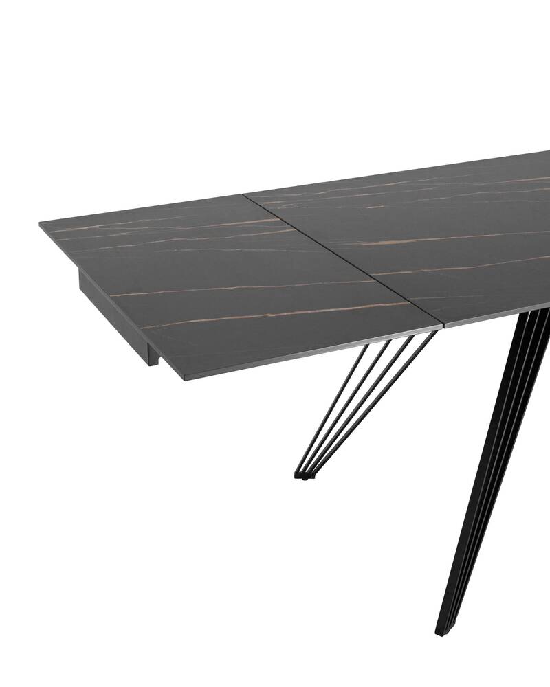 Стол обеденный Пандора раскладной 180-280*90 керамика темная