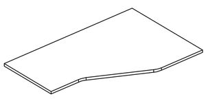 Столешница стола эргономичного правая "Техно" без кабель-канала