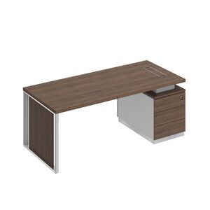 Стол на опорной тумбе  с декоративной вставкой