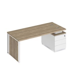 Стол на опорной тумбе  с декоративной вставкой