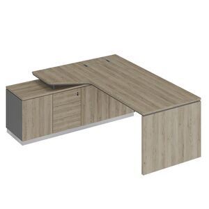 Стол эргономичный на опорной тумбе левый