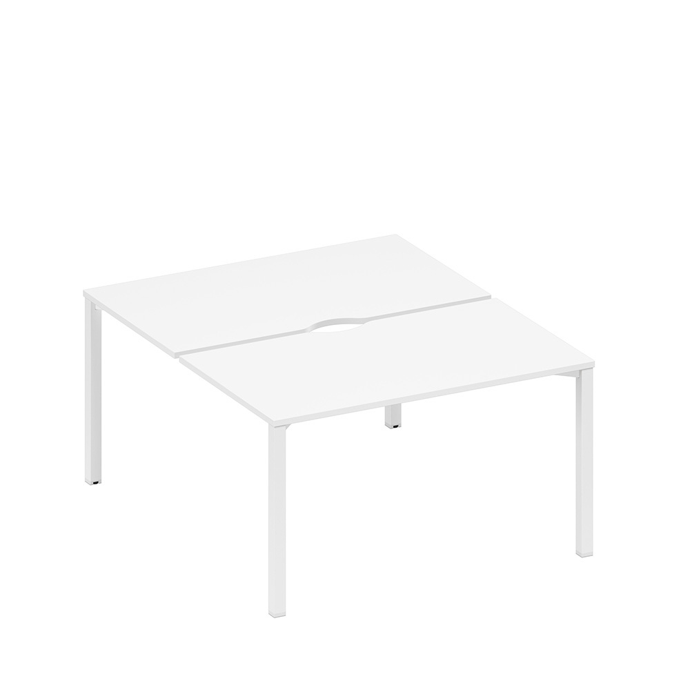 Рабочая станция на металлокаркасе, столешницы с вырезом (2*140)