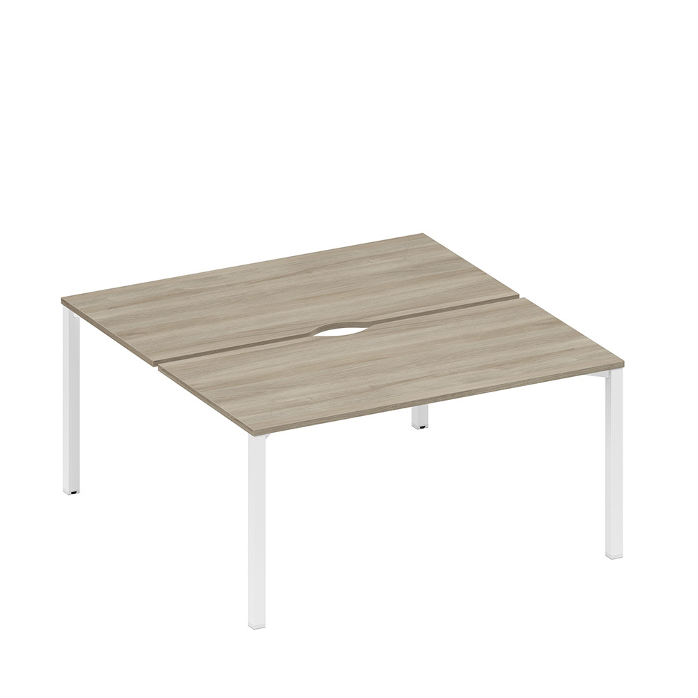 Рабочая станция на металлокаркасе, столешницы с вырезом (2*160)