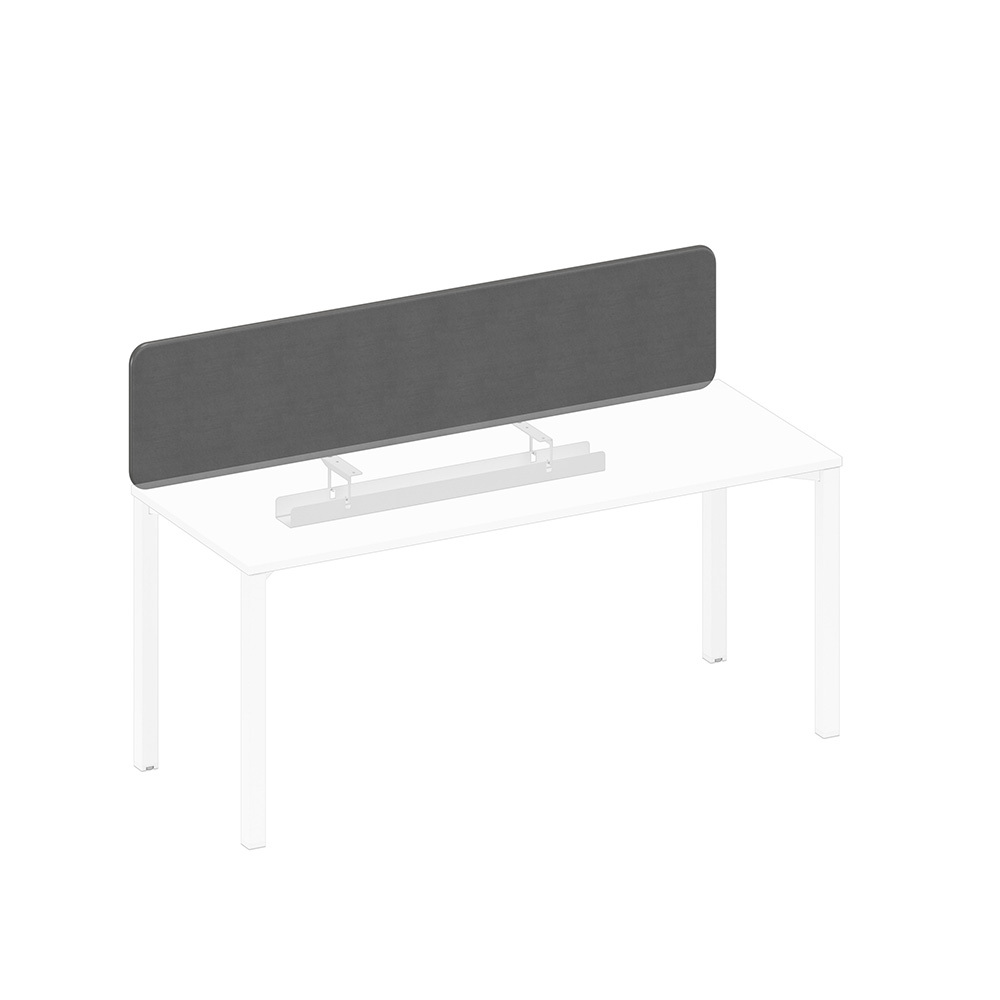 Экран настольный фронтальный тканевый с мягким наполнителем с кабель-каналом